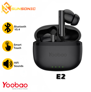 Yoobao E2 TWS Bluetooth V5.4 3D Stereo Surround Sound Earphone Smart Touch Control with Charging Case