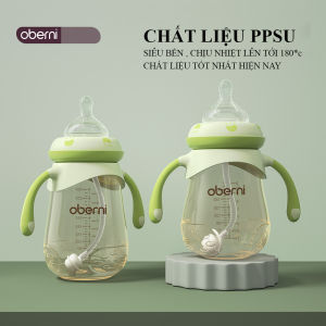 Bình sữa chống sặc Oberni - Nhựa PPSU cao cấp dung tích 240ml- 300ml tay cầm tiện lợi công nghệ van 1 chiều an toàn tuyệt đối với trẻ . Bảo hành 2 năm lỗi đổi mới 1-1 trong 7 ngày.
