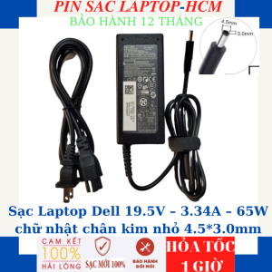 Sạc Dell 5568 3558 3458 3459 Dell Inspiron 15 3000 3565 3567 3568 5555 5558 5559 5578 XPS 13-4040 Sạc Dell 19.5V-3.34A-65W chữ nhật chân kim nhỏ