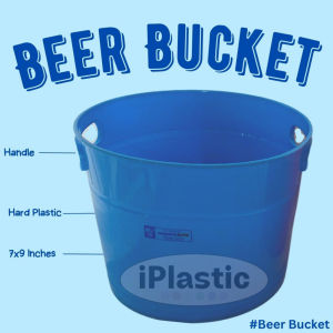 iPlastic. Beer Bucket plastic big 7x9 inches 6 bottles per bucket San Miguel Ice bucket