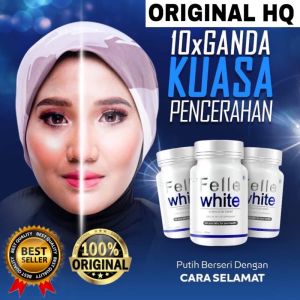 FELLE WHITE TERMURAH ORIGINAL HQ ubat putih satu badan viral 10x Whitening Booster Kulit Putih pemutih badan seluruh cepat glow white plus vitamin c glow skin whitening booster supplement mengatasi jerawat jeragat flek hitam obat pemutih seluruh badan
