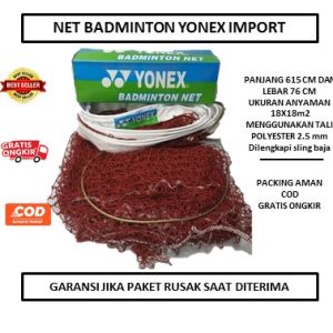 Net Yonex Import - Jaring Bulu Tangkis Yonex impor - Net  Badminton Yonek Bagus - Net Yonex jaring badminton - Net Murah - Net Lapangan