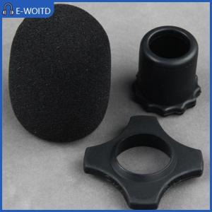 【E-WOITD】 เคสไมโครโฟนกันลื่นกันลื่นพร้อมชุดฝาครอบฟองน้ำไมโครโฟนตัวยึดก้านท่อนล่างมีห่วงซิลิโคนป้องกันไมค์