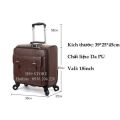 Vali du lịch Size 18 inch - Vali kéo thời trang chất liệu da cao cấp có khóa bảo mật và ngăn chống sốc máy tính. 