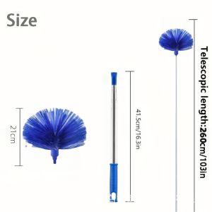 260CM Spider Web Cleaner Cobweb Duster Long Adjustable Ceiling Duster Broom Roof Wipe Wall Duster