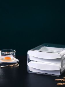 20/60 Stackable Plastic Egg Storage Drawer Kotak Bekas Telur Storage Organizers Egg Box Storage Tray for Kitchen 鸡蛋收纳盒