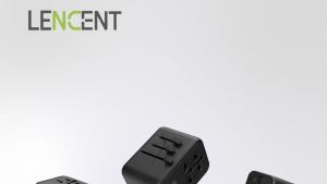 LENCENT 65W/100W GaN International Travel Adapter with 2USB 3 Type C GaN Fast Charging Adapter with EU AU US UK Plug for Travel
