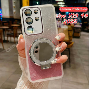 For Vivo Y29 4G 2025 Mirror Magnetic Bracket Glitter Casing For Vivo Y29 4G VivoY29 Y29 Y39 29Y Y 39 29 4G 5G 2025 Cover Camera Shcokproof Phone Case Lens Protector Soft Back Cover