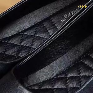 G7 Womens Work Shoes New Black Summer Professional Office Work Shoes Pointed Toe Chunky Heel Leather Shoes Soft Leather Soft Sole Single Shoes 7/7