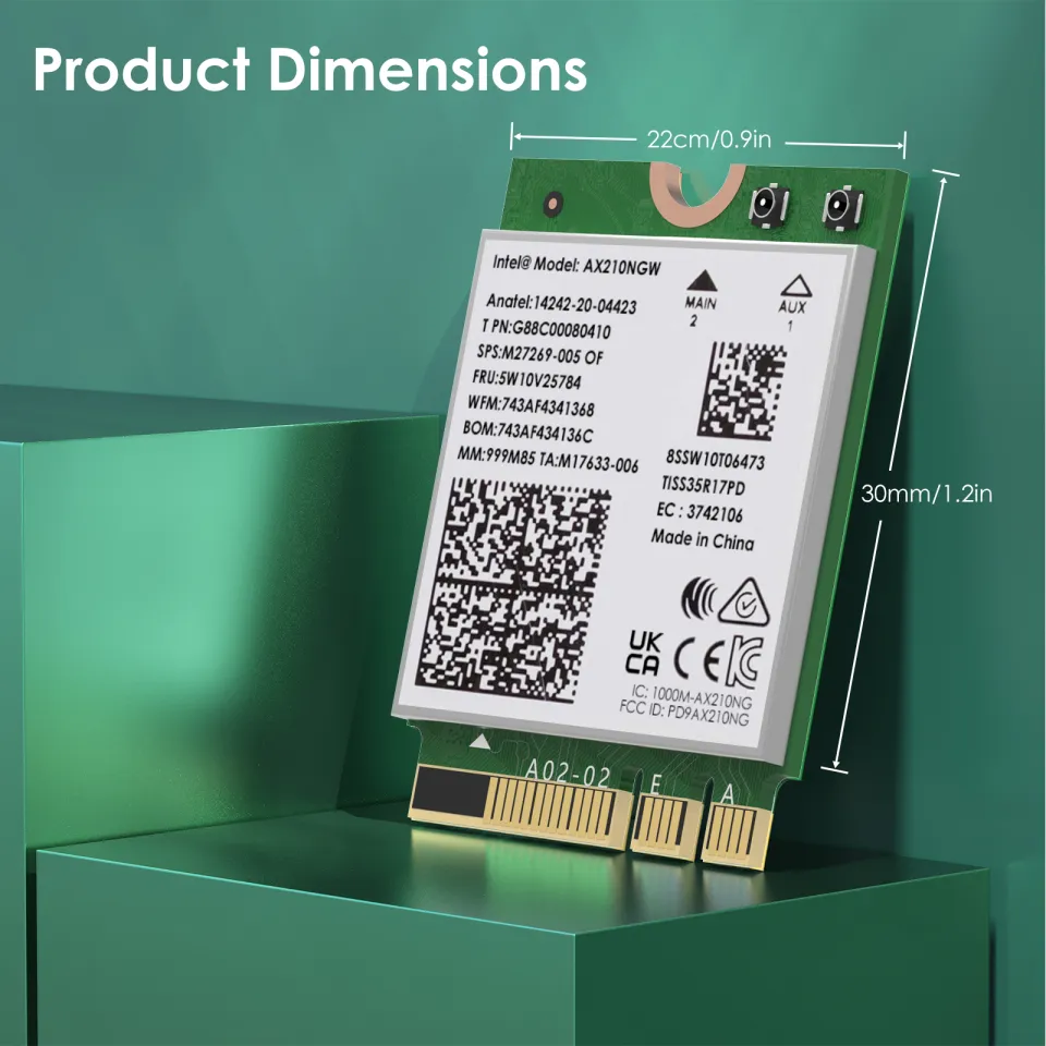 Intel AX210 WiFi 6E Card Intel WiFi 6E AX210NGW Wireless Card - Dual ...