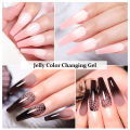 BORN PRETTY 7ML Thermal Jelly Nude Nail UV Gel Color-changing Temperature Soak Off Nail Art Gel Polish UV Gel Varnish. 
