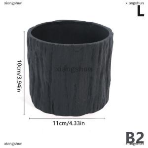 [COD] xiangshun Nhựa giả gỗ nhà máy nồi cổ điển Bàn tròn trang trí phong cách Lọ hoa giả cây vỏ cây mọng nước cây container sáng tạo