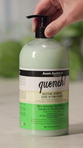 Aunt Jackies Curls and Coils Quench Large 24oz Family Sized Pump Moisture Intensive Leave-In Hair Conditioner for Natural Curls Coils and Waves Enriched With Shea Butter Green…