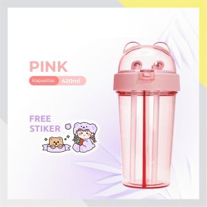 Botol Minum Anak Nice Cool 620ml 2 Sisi Couple Bottle Sticker Lucu - zansenShop