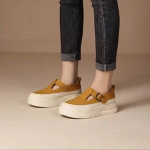 [Free Shipping] Retro Loafers For Women 2026 Autumn New Collection Thick-Soled Versatile Flat WomenS Perforated Sandals Slip-On Flats