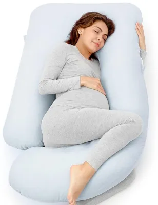 Original Momcozy Pregnancy Pillows for Sleeping U Shaped Full Body Maternity Pillow with Removable Cover - Support for Back Legs Belly HIPS for Pregnant Women