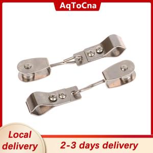 [COD] AqToCna Ship within 24 hours 2pcs Heavy Duty 304 Stainless Steel Pulley & Clamps For Shade Sail Installation Outdoor Garden Sun Shade Pipe Clips Hardware
