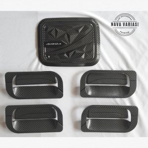 Paket Outer Cover Door Handle Tank Cover Mobil Avanza Lama Tahun 2004 - 2011 Luxury Carbon