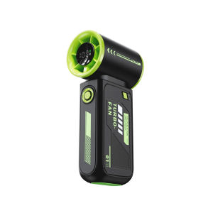 Turbo Handheld Fan Portable 100 Speeds Adjustable 3600mAh USB Rechargeable Battery LED Display for Travel Outdoor Camping