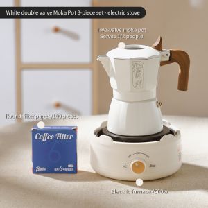 Bincoo Moka Pot Double Valve Small Coffee Machine Home Espresso Coffee Pot Set Coffee Utensils 2 people