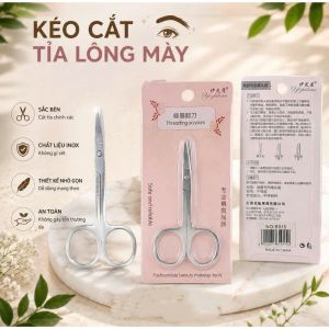 KÉO TỈA LÔNG MÀY INOX COMBO 2 CHIẾC | ĐẦU CONG NHỎ GỌN CẮT TỈA CHÂN MÀY RIA MÉP LÔNG MẶT DỤNG CỤ LÀM ĐẸP