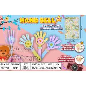 Happy Clapping Hand SS 1758  Mainan Sensorik Bayi Mainan Tepuk Tangan Lonceng Anak Murah Bahan Berkualitas Kemasan Kantong  Mainan Kreatif Anak Bayi Kerincing Tepuk Tangan | Mainan Kerincingan Anak Bentuk Tanga