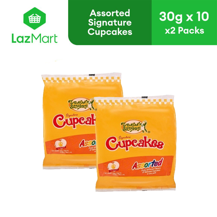 Lemon Square Signature Cupcakes 30g x 10 - Pack of 2 [Expiry on May 19 ...
