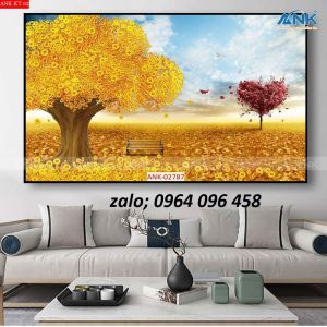 Tranh gạch 3d ốp tường cây kim tiền - MCVB64