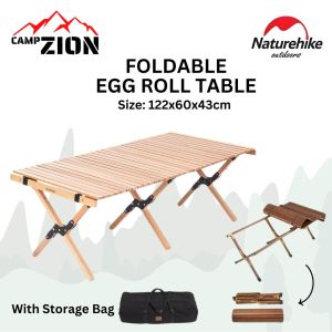 Naturehike Eggroll Table with Storage Bag Outdoor Camping Glamping Oak Foldable Table