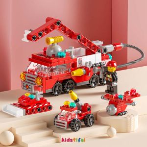 City Police Building Blocks Toys SWAT/Fire Truck/Engineering Toys 3D Model Assembled Puzzle for Kids
