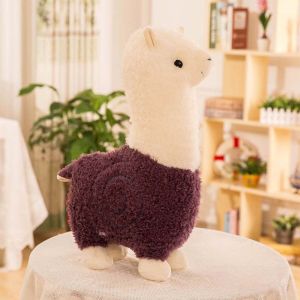 HCHC MALL 28cm Quà tặng trẻ em Bông Alpaca Cừu Gối sang trọng Đồ chơi động vật sang trọng Búp bê sang trọng Đồ chơi sang trọng Alpaca Đồ chơi nhồi bông