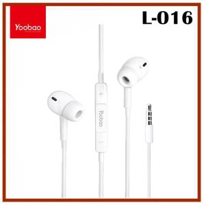 Yoobao L-O16 Strong Bass 3 Button Controlling with Microphone Wired In-Ear Earphone 3.5mm Connector