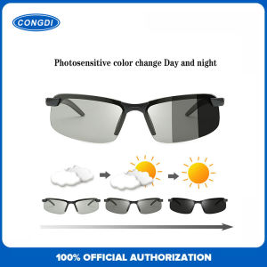 CONGDI Kính Râm Đổi Màu Cho Nam Kính Râm UV400 Phân Cực Quang Màu Thông Minh Sử Dụng Kép Ngày Và Đêm Cho Nam Kính Râm Đổi Màu Tự Động Lái Xe