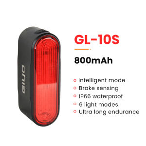 GIYO Bicycle Auto Brake Sensing Taillight IP66 Waterproof 800mAh Led Charging Rear Light Over 60° Wider Visibility Safety Lamp