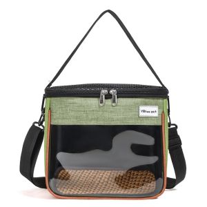GTRBFDS Breathable Mesh Small Pet Carrier Bag Nylon Top Opening Outdoor Bird Pouch  Clear Window Pet Cage Handbag Travel Use