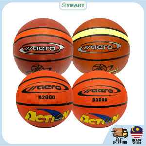 Size 5 (27) / Size 7 (29)  Brown/Orange Rubber Basketball | Bola Keranjang | Basket Ball