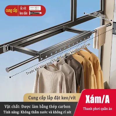 MEIDOO Phòng tắm ban công sử dụng phơi quần áo cực đục lỗ miễn phí treo tường cài đặt có thể gập lại có thể thu vào có thể phơi quần áo giày dép vớ vv sử dụng đơn giản và thuận tiện