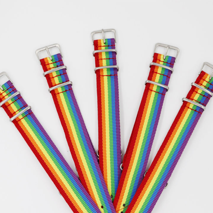 Dây đồng hồ Nato màu sắc cầu vòng độc lạ chất liệu nylon