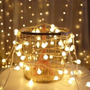 Dây Đèn Led Trang Trí  Bóng Tròn Sợi Lớn Nhiều Màu Trang Trí Noel Lễ  Party