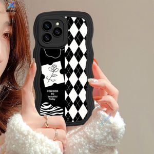 (Lokal Ready) Xinyu Casing hp Redmi Note 12 4G Note 12 Pro Note 11S 11 Pro Redmi A2 A1 Redmi 10 2022 10C 10A 9A 9C 9T Note 10 5G Note 10S Note 9 Note 9 Pro Note 8 UKeren Checkerboard Cinta Hati Bintang Bergelombang Edge Case