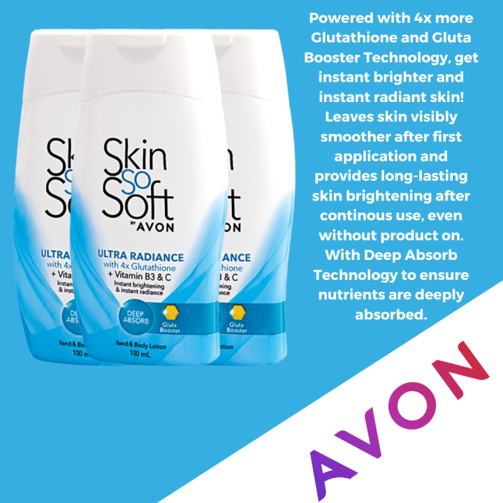 Avon Skin So Soft Ultra Radiance With 4x Glutathione Hand & Body Lotion ...