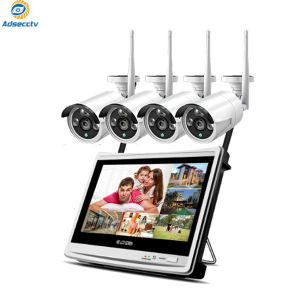HD 3.0MP DIY Wireless NVR Kits 12.5 inch LCD Screen Monitor 8CH NVR CCTV Security System real Plug and Play Wifi Video Survillance set AS-NVK704W