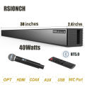 Rsionch Sound bar With Mic Home TV Speaker Surround Sound Soundbar Bluetooth 5.0 Wireless 3D Bass Sound bar Built in Subwoofer for PC TV Desktop PS4 Projector. 