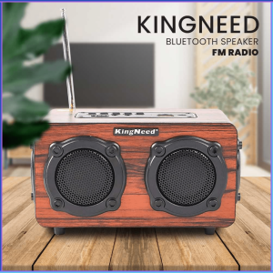 PENGIRIMAN CEPAT Kingneed Bluetooth Speaker FM Radio Wood Design S409 / speaker bluetooth full bass outdoor portable suara kencang keras / speaker komputer pc full bass aktif usb laptop mini