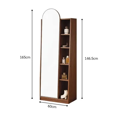 Homelife Arched Full Length Mirror Freestanding Floor Mirror Mirror With Storage Shelf Multi Layer Storage Shelves