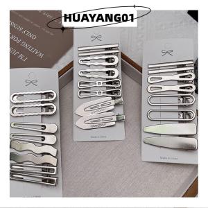 HUAYANG01 [HOT FASHION] ปิ่นปักผมรูปผู้หญิง8ชิ้นคลิปหนีบผมโลหะสีเงินกิ๊บหนีบผมสำหรับผู้หญิงปิ่นปักผมหน้าม้าเครื่องประดับผม