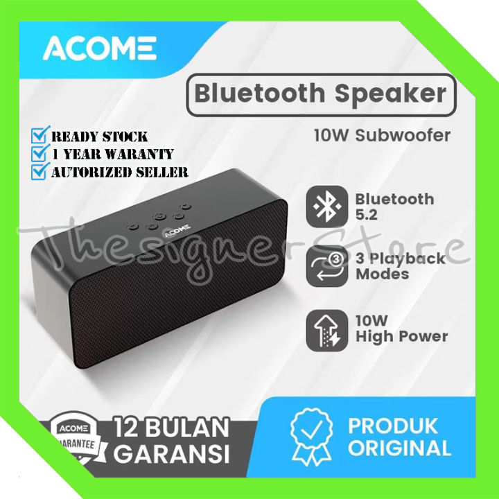ACOME A16 Speaker Bluetooth Super Bass 5.2 10W High Power 3 Playback ...