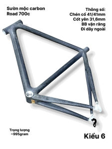Sườn mộc cacbon road 700c cao 56cm đổ lên -KIỂU 6 (KHÔNG KÈM PHUỘC) đọc kỹ mô tả dành cho xe đạp