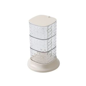 Rak Crystal 3 Susun Putar 360° / Tempat Penyimpanan Aksesoris Peralatan Bumbu Dapur Kantor Sekolah Lemari Anak Rumah Storage Box Drawer 3 Tingkat Cristal Transparan Wadah Perapih Meja Alat Tulis Make Up Kamar Tidur Accessories Aesthetic Multifungsi-GP Mal