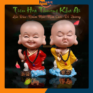 Tượng Mini Tượng Trang Trí Tiểu Hoà Thượng Hamart Tượng Gốm Khả Ái Đầu Lúc Lắc Trang Trí Ô Tô Bàn Học